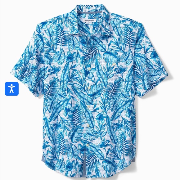 Tommy Bahama Cobalt and White Tropical Shirt Size 3XL